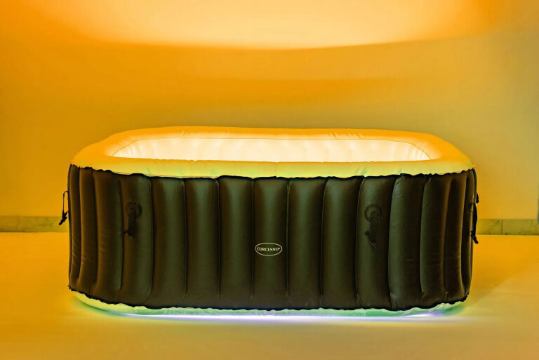 Jacuzzi ogrodowe - Jacuzzi Basen Ogrodowy Spa Corciano Kwadratowe 196 x 66 cm Hydromasaż Pompowane (26)