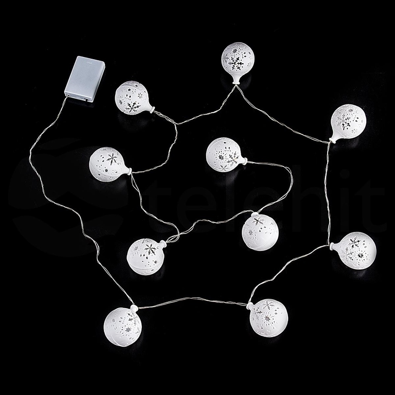Ozdoby świąteczne - Ozdoba Świąteczna Świecące Bombki Śnieżki Na Baterie 10LED KULE EUROHIT Christmas CH22 THL26 EAN 5901157673855 (5)