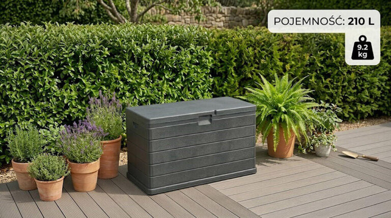 Skrzynie - Skrzynia ogrodowa Omega 117x38x56 210L grafit  (2)