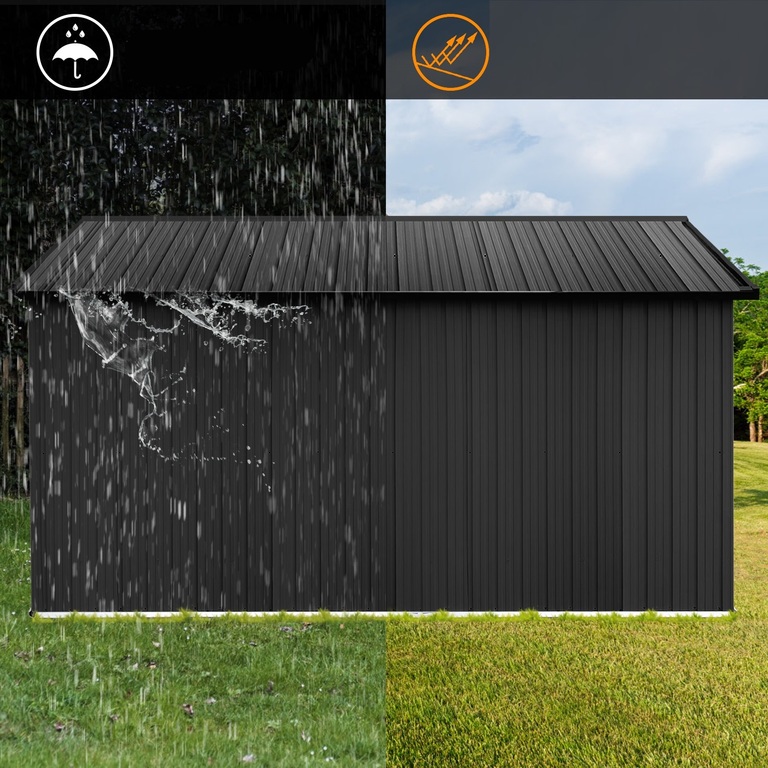 Domki / Garaże - Domek Narzędziowy z oknem Ogrodowy Garaż Metalowy Tracy 300X260X206CM (5)