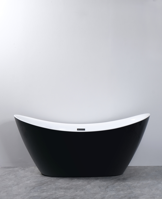 Wanny wolnostojące - Wanna wolnostojąca Malta Czarno-biała  170 x 80cm (3)