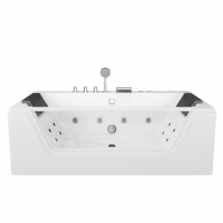 Z hydromasażem  - Wanna Łazienkowa Cannes z Hydromasażem  170 x 80 cm wolnostojąca Akrylowa Jacuzzi (3)