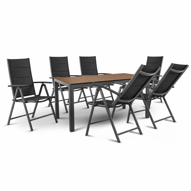 Ogród - ZESTAW OGRODOWY MEBLE OGRODOWE POLA STÓŁ KRZESŁA ALUMINIUM 6 osobowy (1)