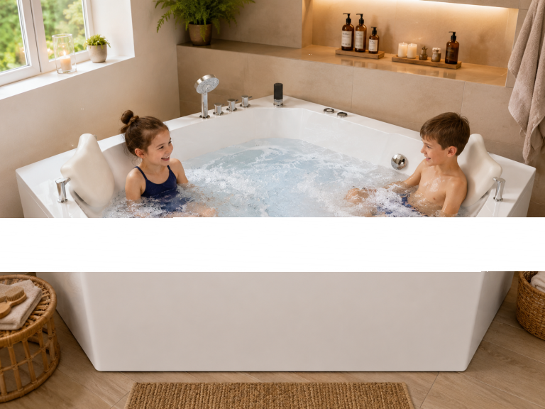 Wanny wolnostojące - Wanna Łazienkowa RIMINI z Hydromasażem  150 x 150 cm wolnostojąca Akrylowa Jacuzzi Narożna (3)