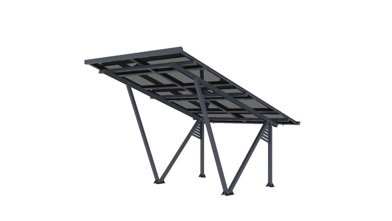 Domki / Garaże - Garaż samochodowy CARPORT Wiata FOTOWOLTAICZNA sama konstrukcja (6)