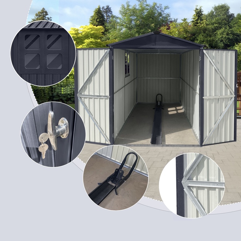 Domki / Garaże - Garaż, schowek na Motor Motocykl Rowery 307 x 168 x 202 cm z uchwytem (3)