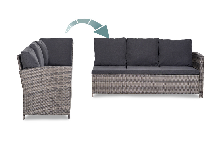 Meble ogrodowe - Zestaw Mebli Ogrodowych Natalia Zestaw Ogrodowy z technorattanu Narożnik Stolik Pufy  (10)