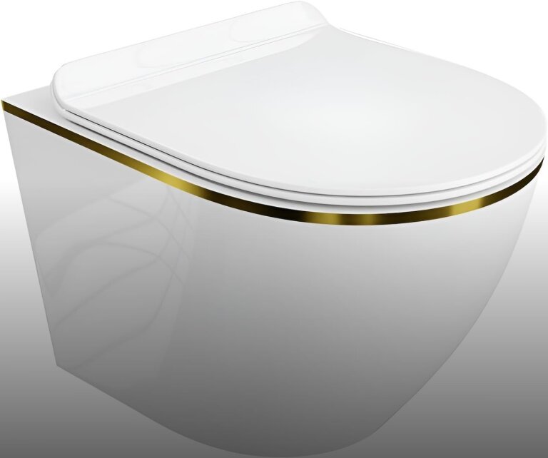 Miski WC - Miska WC Wisząca Corciano Nexa Base Gold Bialy połysk 49x37 cm (1)