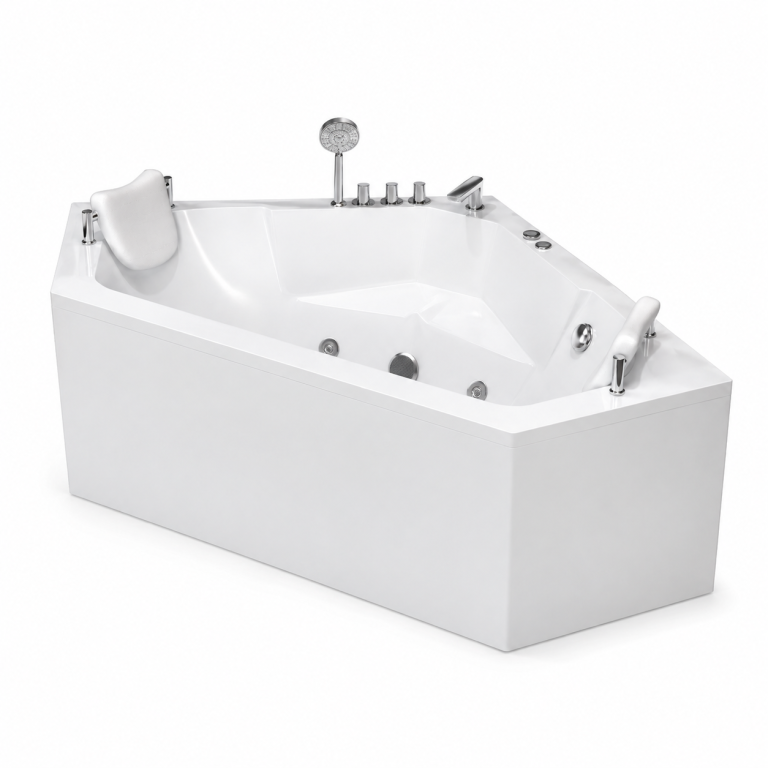 Wanny wolnostojące - Wanna Łazienkowa RIMINI z Hydromasażem  150 x 150 cm wolnostojąca Akrylowa Jacuzzi Narożna (10)
