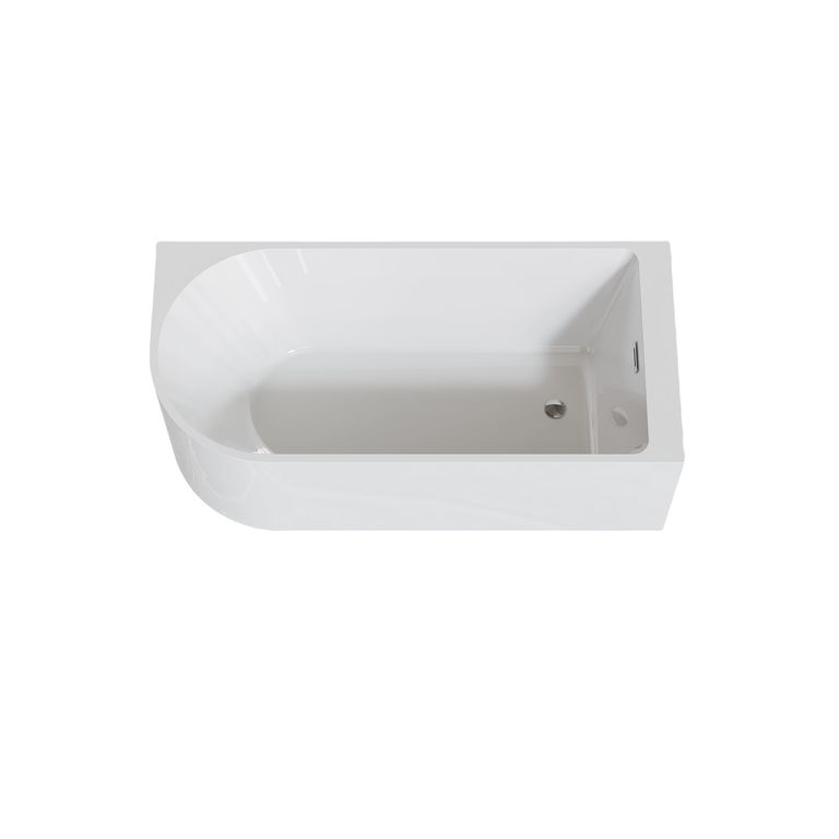 Wanny wolnostojące - Wanna wolnostojąca przyścienna NAROŻNA PULA PRAWA 160 x 75 cm biała system przelewowy  (15) Wanny wolnostojące - Wanna wolnostojąca przyścienna NAROŻNA PULA PRAWA 160 x 75 cm biała system przelewowy  (15)