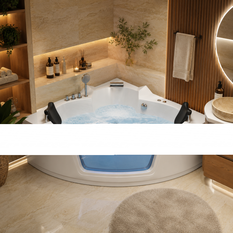 Łazienka - Wanna Łazienkowa Nicea z Hydromasażem  150x150x64 cm narożna Akrylowa Jacuzzi (4)