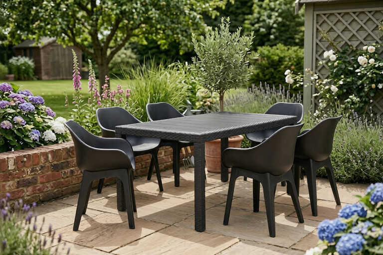 Zestawy ogrodowe - Zestaw Mebli Ogrodowych  Liveto Duo 6 krzeseł + stół (2)