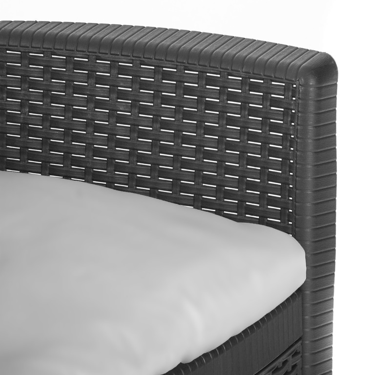 Krzesła ogrodowe - Fotel ogrodowy Folia Antracyt szara poduszka rattan (9)