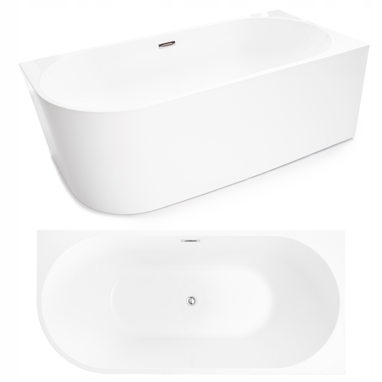 Wanny wolnostojące - Wanna wolnostojąca przyścienna NAROŻNA PULA PRAWA 170 x 75 x 58 cm biała system przelewowy centralny (6) Wanny wolnostojące - Wanna wolnostojąca przyścienna NAROŻNA PULA PRAWA 170 x 75 x 58 cm biała system przelewowy centralny (6)