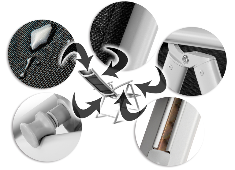 Krzesła ogrodowe - Krzesło ogrodowe Many Aluminiowe Składane 4 sztuki  Corciano  (5)