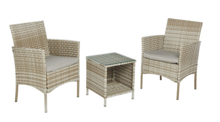 Zestawy ogrodowe - Zestaw mebli ogrodowych komplet balkonowy Glas Corciano 2 fotele stolik (1)