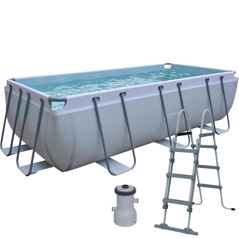 Baseny stelażowe - Basen Ogrodowy 400 x 200 x 99 cm Pompa Stelażowy Corciano Plus (1)