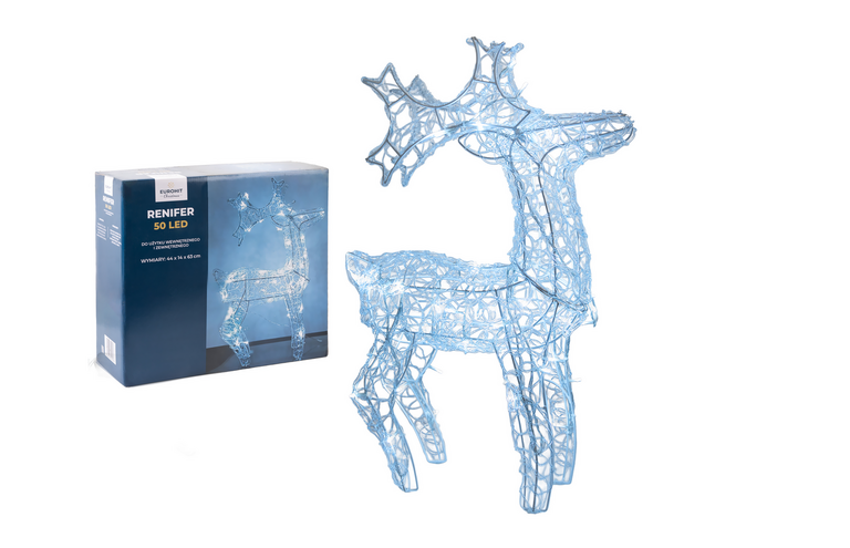Boże Narodzenie - Renifer akrylowy 50 LED wymiary 44x14*x3, do użytku zewnętrznego (1)