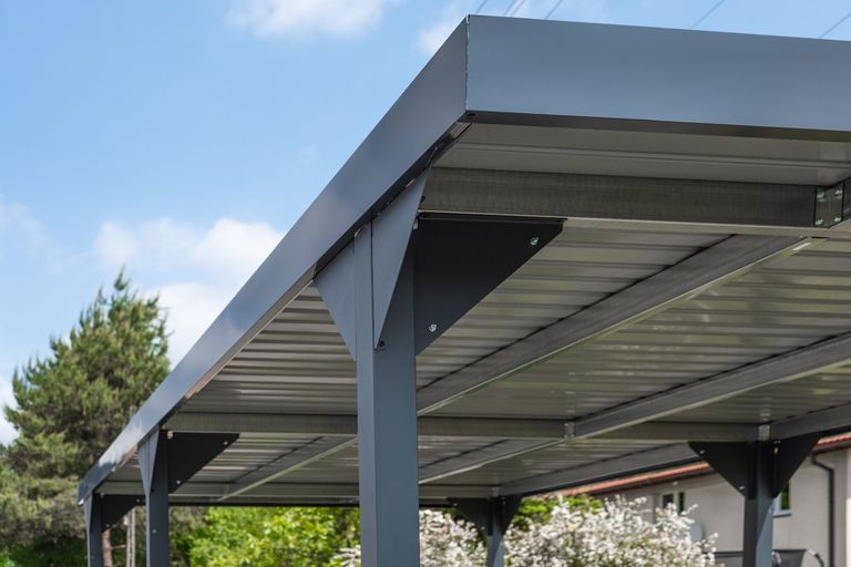 Domki / Garaże - Wiata samochodowa Komplet z Blachami Bocznymi garaż Carport 540 x 285 x 230 cm  (13)