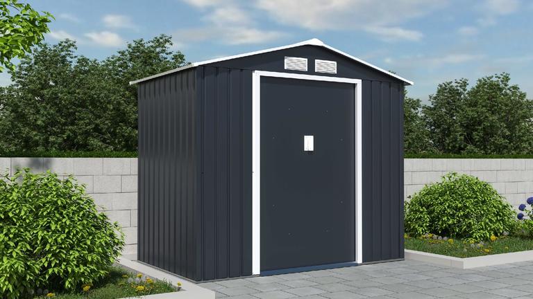 Domki / Garaże - Domek Narzędziowy Ogrodowy Garaż Metalowy 214x129x195cm M-A  (6)