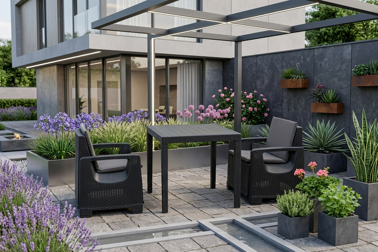 Zestawy ogrodowe - Zestaw Mebli Ogrodowych Matteo stolik + dwa fotele (3)