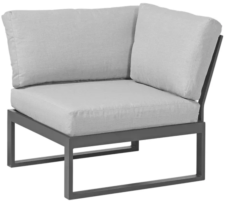 Zestawy ogrodowe - Zestaw mebli MOSTAR narożnik + stół + 2 PUFY Aluminium (6)