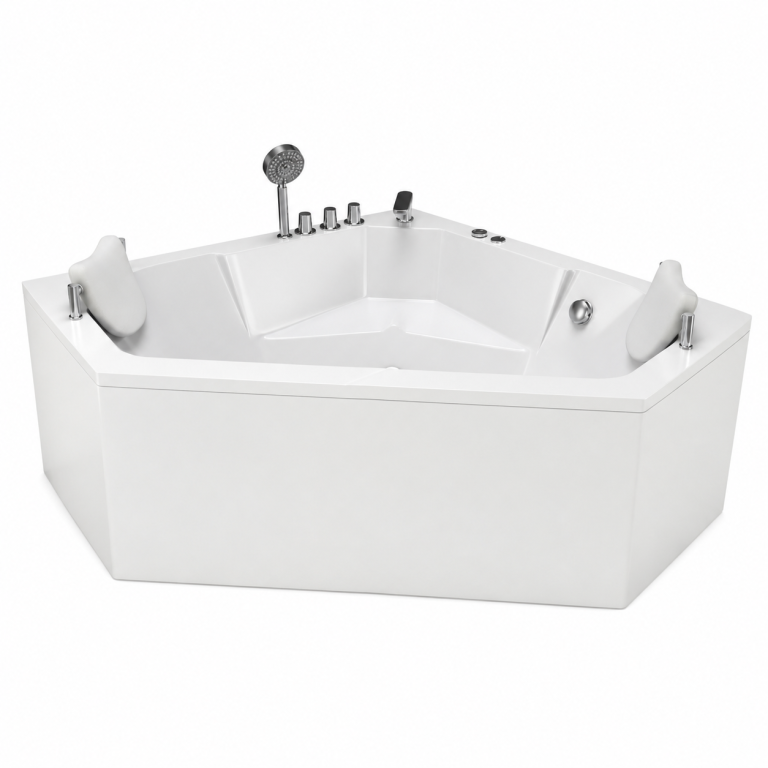 Wanny wolnostojące - Wanna Łazienkowa RIMINI z Hydromasażem  150 x 150 cm wolnostojąca Akrylowa Jacuzzi Narożna (4)