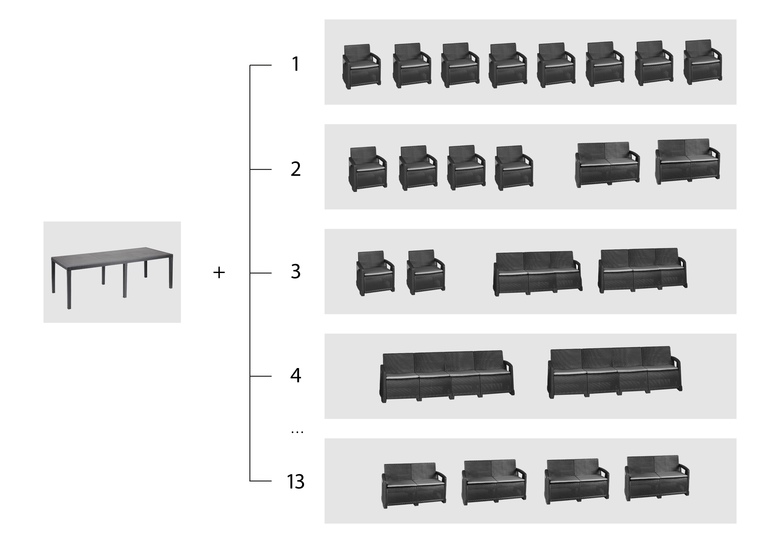 Zestawy ogrodowe - Zestaw Mebli Ogrodowych NAPOLI MIDI 8 Antracyt (13)