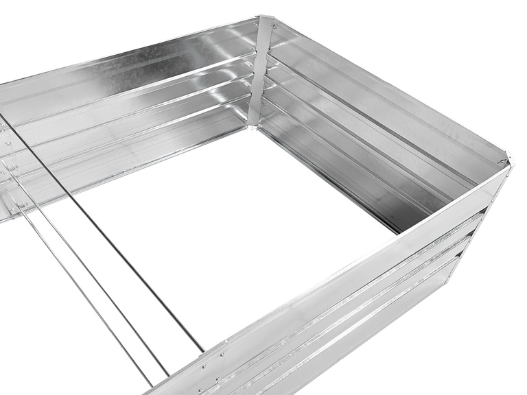 Ogród - Duża donica Ogrodowa Podwyższona z galwanizowanej stali Srebrna 240x120x56 cm (3)