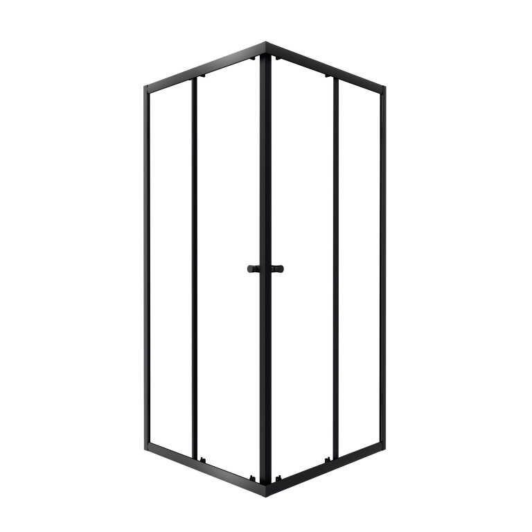 Akcesoria łazienkowe - Kabina prysznicowa 80x80 narożna Corciano Lumina drzwi składane czarny mat (1)