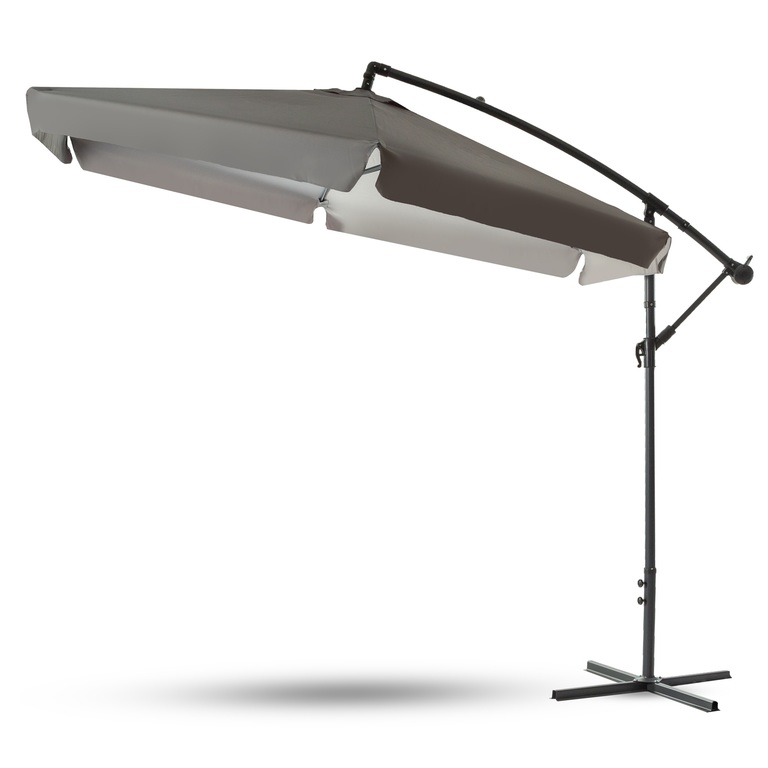 Parasole ogrodowe - Parasol ogrodowy WERONA składany 3.5 m DUŻY szary (2)