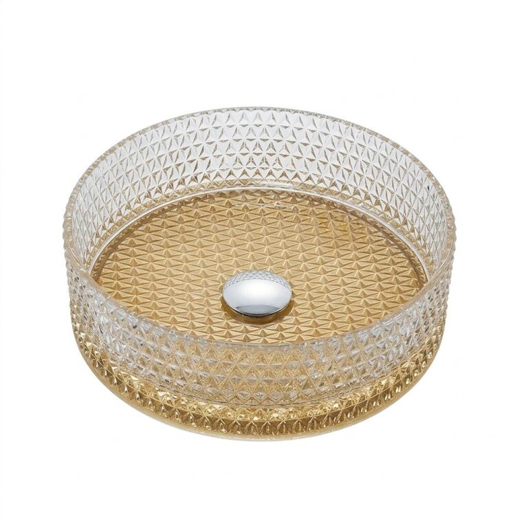 Akcesoria łazienkowe - Umywalka nablatowa Corciano Gloria Ambient Złoty Kryształowy 40 cm (1)