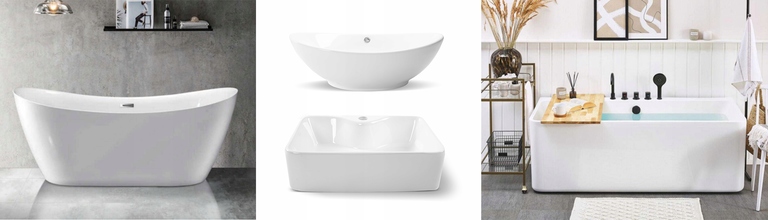 Wanny wolnostojące - Wanna wolnostojąca przyścienna NAROŻNA PORTO LEWA 180 x 80 x 58 cm biała system przelewowy boczny (2)