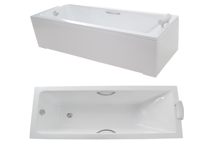 Wanny wolnostojące - Wanna biała NICOLE AKRYLOWA PRAWA/LEWA KOMPLET 170x70x52 (4)