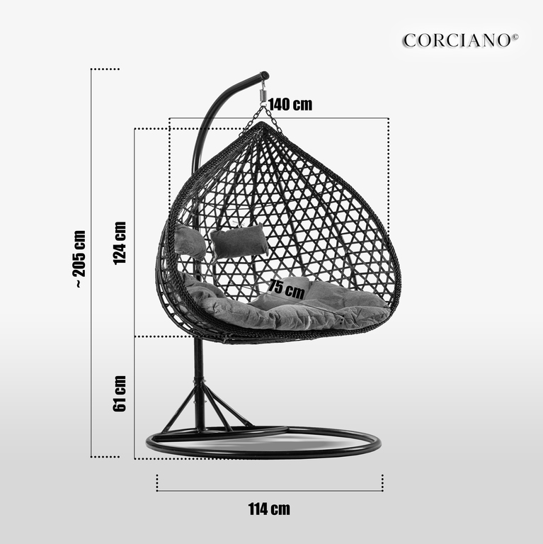 Fotele wiszące - Fotel wiszący kokon Umbra 2 osobowy (8) Fotele wiszące - Fotel wiszący kokon Umbra 2 osobowy (8)