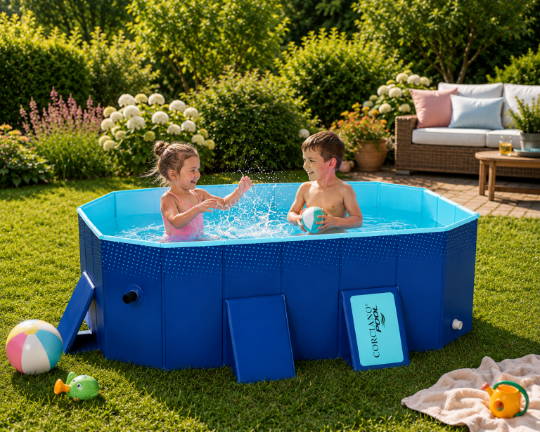 Baseny ogrodowe - Basen dla dzieci z pokrywą 185 x 137 x 45 cm CORCIANO POOL  (3)