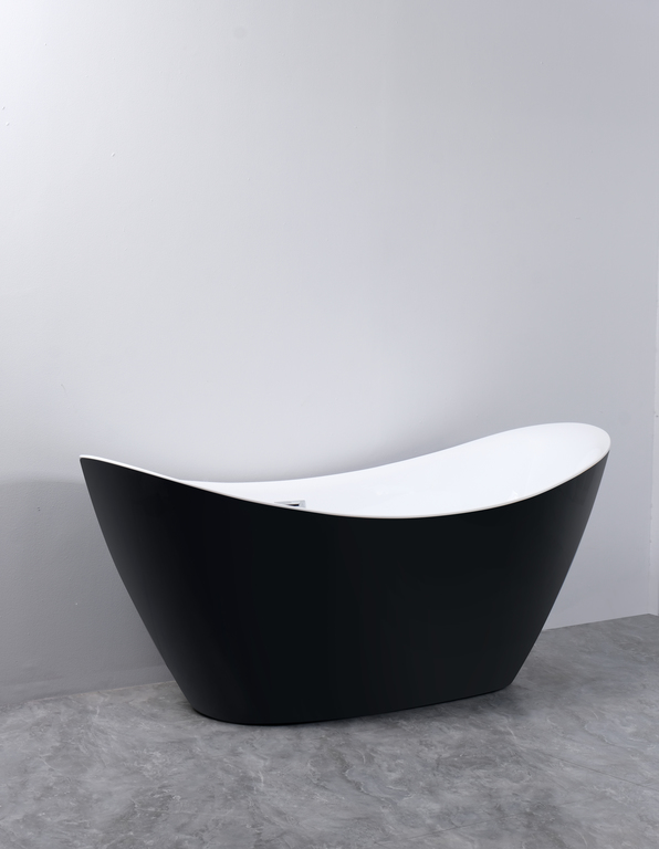 Wanny wolnostojące - Wanna wolnostojąca Malta Czarno-biała  170 x 80cm (8)