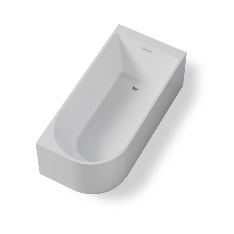 Wanny wolnostojące - Wanna wolnostojąca przyścienna NAROŻNA PULA PRAWA 160 x 75 cm biała system przelewowy  (8) Wanny wolnostojące - Wanna wolnostojąca przyścienna NAROŻNA PULA PRAWA 160 x 75 cm biała system przelewowy  (8)