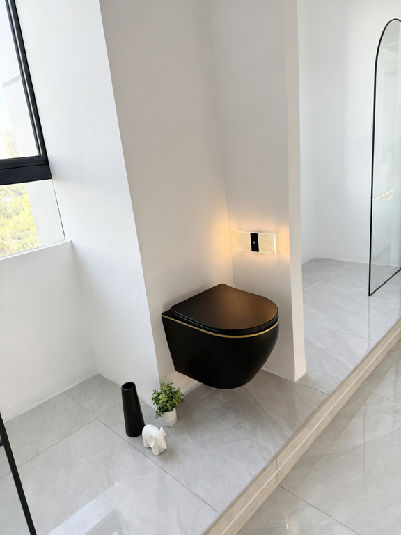 Miski WC - Corciano Maya RIMLESS MISKA WC DESKA WOLNOOPADAJĄCA DUROPLAST SLIM CZARNA (7) Miski WC - Corciano Maya RIMLESS MISKA WC DESKA WOLNOOPADAJĄCA DUROPLAST SLIM CZARNA (7)