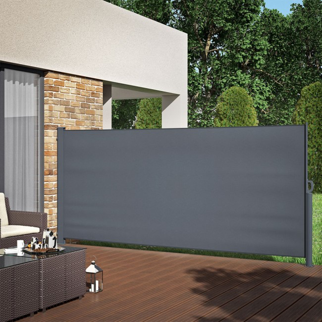Markizy - Markiza boczna 350x180 cm Aluminium (4) Markizy - Markiza boczna 350x180 cm Aluminium (4)