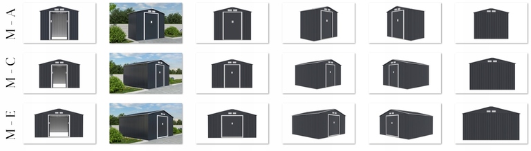 Domki / Garaże - Domek Narzędziowy Ogrodowy Garaż Metalowy 214x129x195cm M-A  (7)