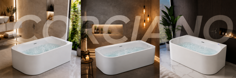 Wanny wolnostojące - Wanna Łazienkowa Doris z Hydromasażem  170 x 80 cm wolnostojąca Akrylowa LED Jacuzzi (11)