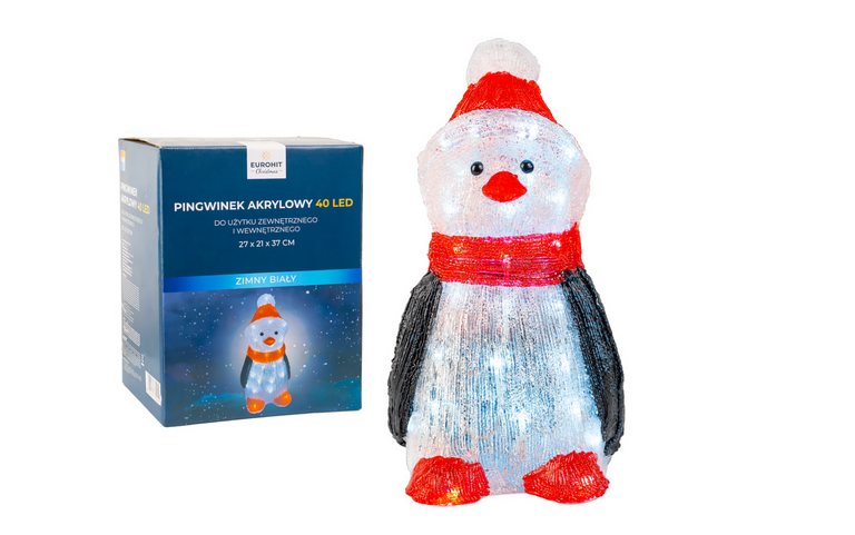 Ozdoby świąteczne - Pingwinek akrylowy 40 LED  26x21x37cm do użytku zewnętrznego (3)