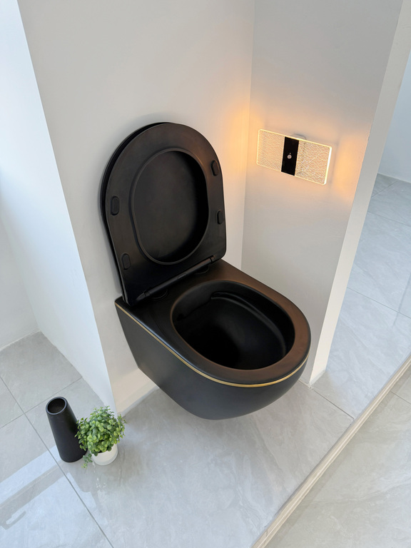 Miski WC - Corciano Maya RIMLESS MISKA WC DESKA WOLNOOPADAJĄCA DUROPLAST SLIM CZARNA (6) Miski WC - Corciano Maya RIMLESS MISKA WC DESKA WOLNOOPADAJĄCA DUROPLAST SLIM CZARNA (6)