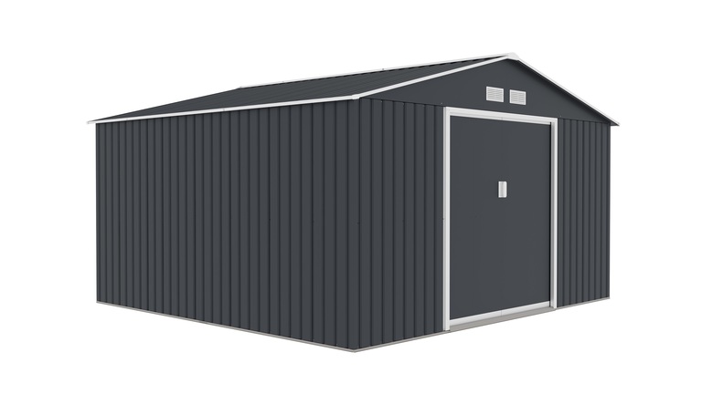 Domki / Garaże - Garaż Metalowy Ogrodowy Domek Narzędziowy 341x325x204cm M-E  (6)