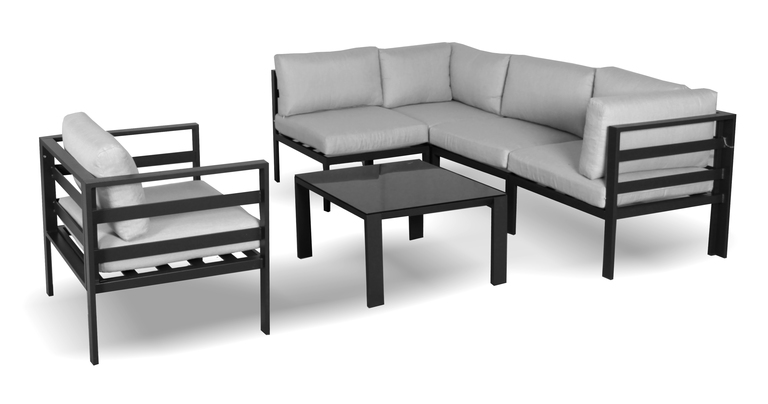 Meble ogrodowe - Meble Tarasowe Ogrodowe GROSS MAXI 5 os. Aluminiowe Komplet Wypoczynkowy  (3)