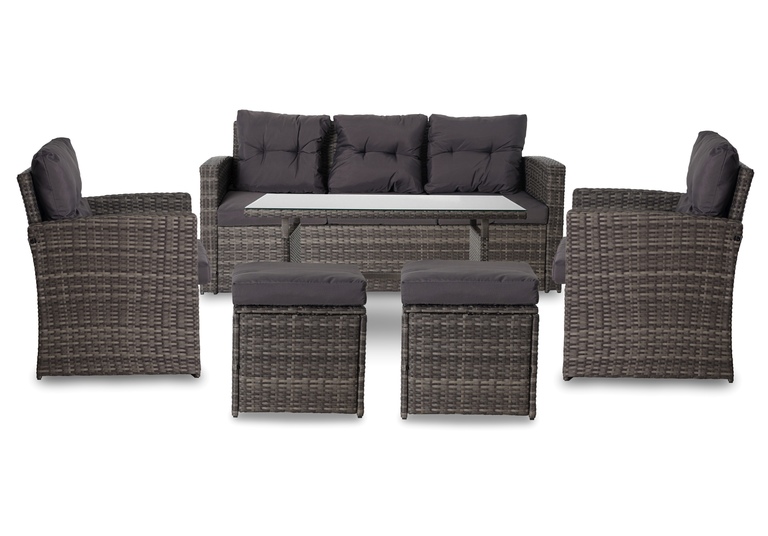 Zestawy ogrodowe - Meble Ogrodowe KARA Zestaw Technorattan 7-osobowy (3)