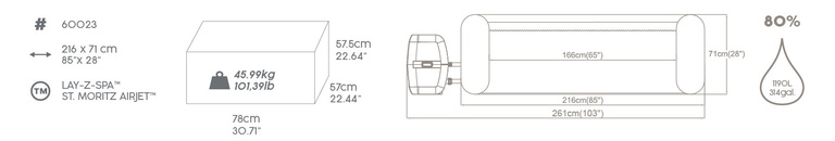 Baseny i materace - Jacuzzi Ogrodowe Moritz Lay-z Spa AirJet Bestway 216cm x 71cm (3)