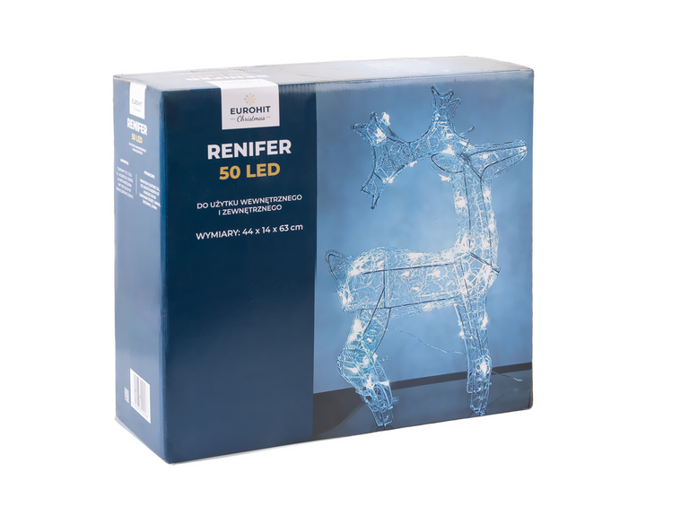 Boże Narodzenie - Renifer akrylowy 50 LED wymiary 44x14*x3, do użytku zewnętrznego (5)