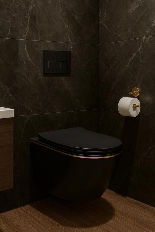 Miski WC - Corciano Maya RIMLESS MISKA WC DESKA WOLNOOPADAJĄCA DUROPLAST SLIM CZARNA (3) Miski WC - Corciano Maya RIMLESS MISKA WC DESKA WOLNOOPADAJĄCA DUROPLAST SLIM CZARNA (3)